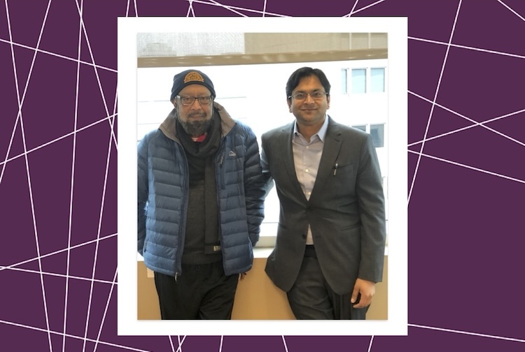 Two men stand together after a doctor’s appointment