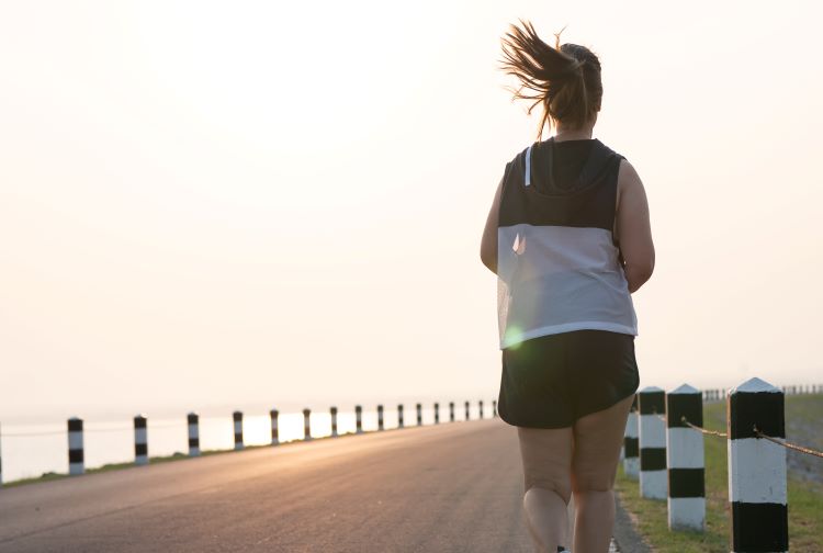 Teen girl running