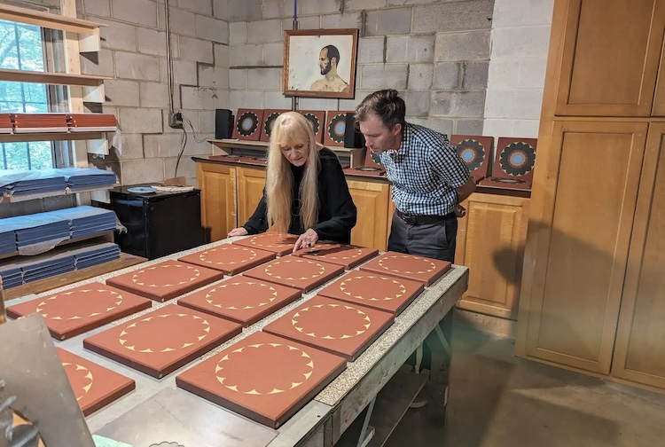 studio visit to see the tiles being made