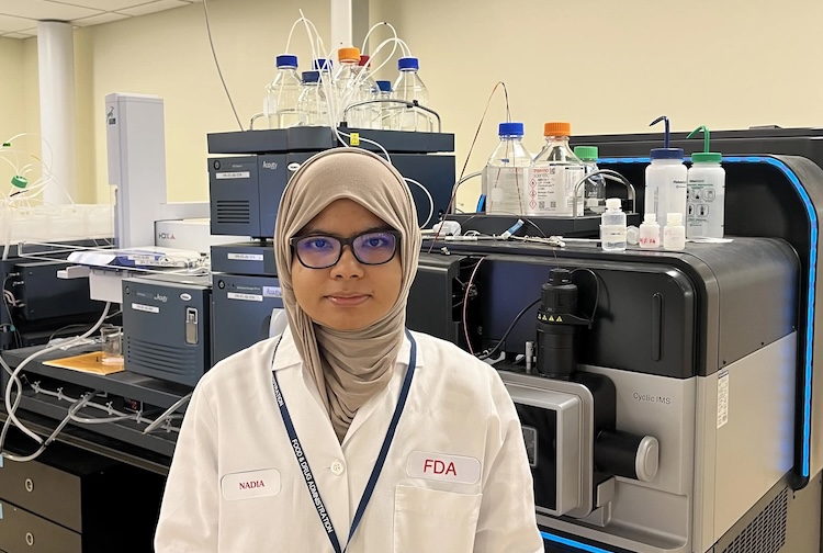 Woman standing in lab