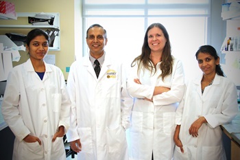 From left to right: Saranya Chidambaranathan-Reghupaty, Devanand Sarkar, Rachel G. Mendoza and Nidhi Jariwala.